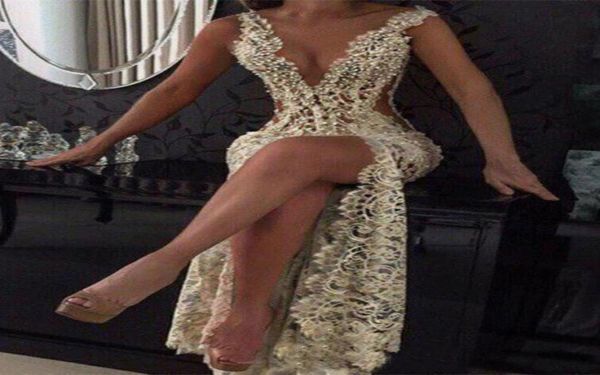 

major full lace beading crystal long prom dresses v neck cutaway sides plunge v neck evening gowns party wear 20198086231, Black