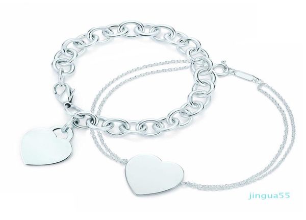 

fashion 100 925 sterling silver heart shaped women039s elegant bracelet lock bracelet silverware matching world jewelry gifts2716811, Black