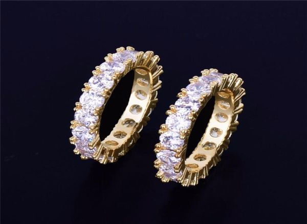 

4mm size 612 1 row tennis chain circle big baguette cubic zirconia ring for men women7268658, Silver