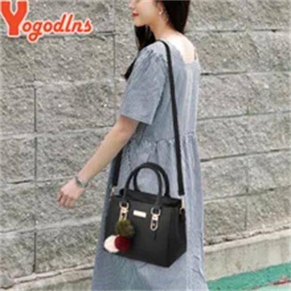 

yogodlns women beading pendant handbag ladies embossed shoulder bag ladies messenger bag hairball bags bag a106, White;black