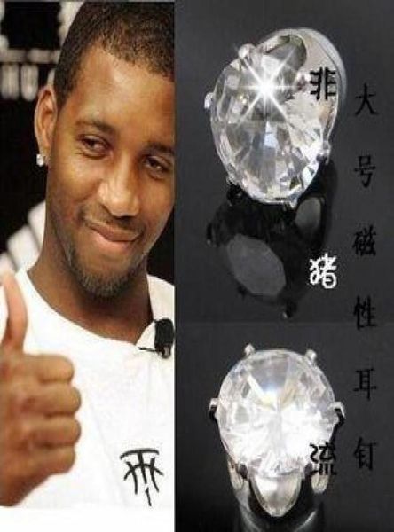 

selling antiallergy zircon earrings 6mm round magnetic jewelry factory direct white favorite bryant3622491, Golden;silver