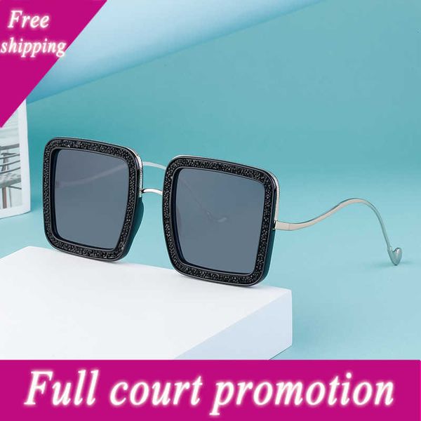 

2023 new special wholesale designer brand sunglasses fashion large frame sunglass women's personalized diamond, White;black