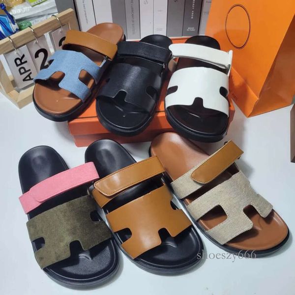 

with box fashion slippers women designer sandals for womens slipper mens casual loafers shoes outdoor beach slides flat bottom with, Black