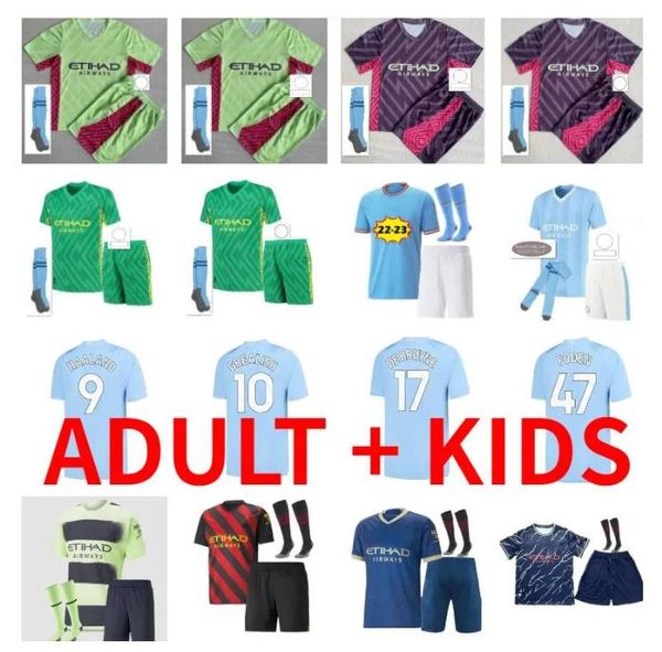 

22 23 24 mans cities soccer jerseys haaland alvarez 2023 2024 grealish foden football shirt de bruyne bernardo mahrez rodrigo manchesters me, Black;yellow