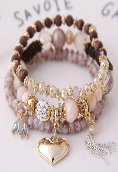 

bohemian beaded bracelets for women 6 colors multilayer stretch stackable bracelet set multicolor jewelry bangle christmas gift3733682536, Golden;silver