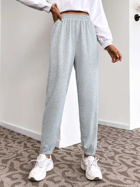 

women's balletcore solid high waist sweatpants, White