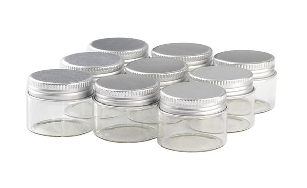 

304021mm 15ml mini cute glass bottles aluminium lid empty transparent clear gift wishing bottles jars 50pcslot1694003