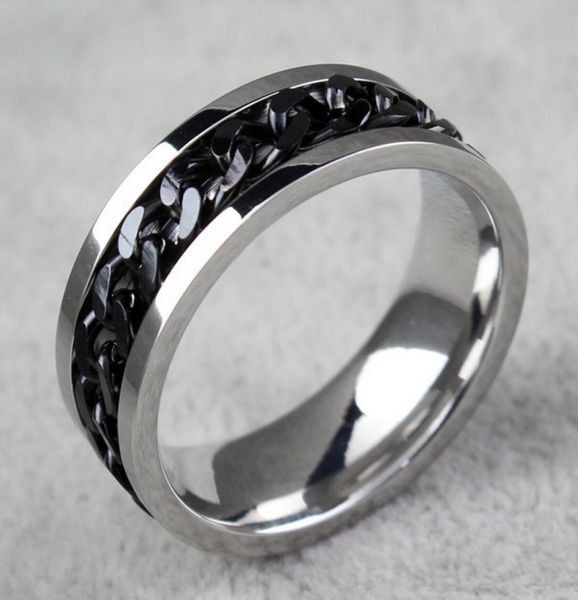 

bc jewelry fashion spinner chain ring for men gold black silver stainless steel chain whole mens jewelry bc00693023539