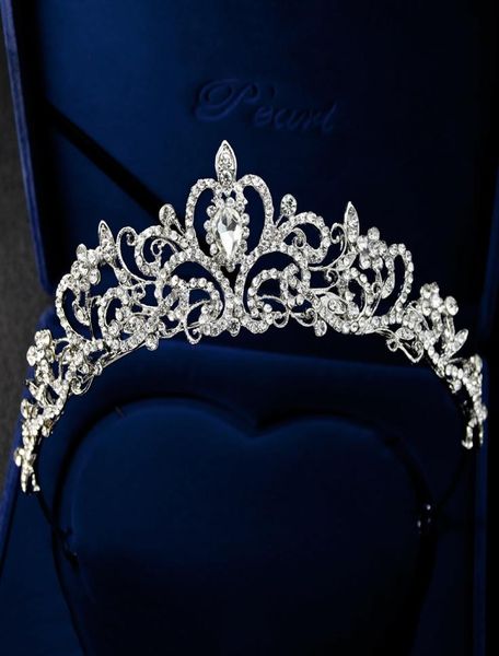 

europe and the united states highend bridal tiara crown princess tiara alloy rhinestone wedding dress crown whole7546320, Silver