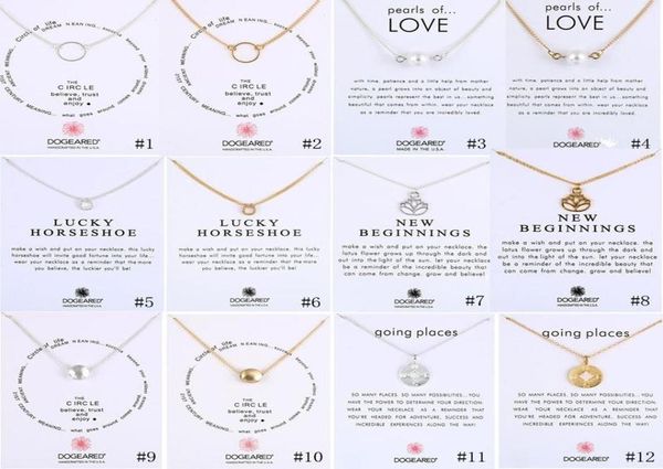 

2020 fahmi dogeared necklaces with gift card circle pearls horseshoe compass lotus flower pendants gold silver chain for women j8198666