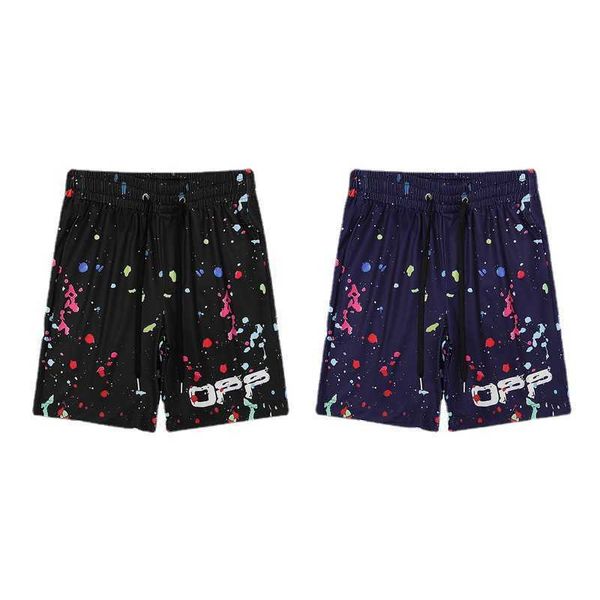 

trendy splash graffiti arrow casual shorts men's capris, White;black