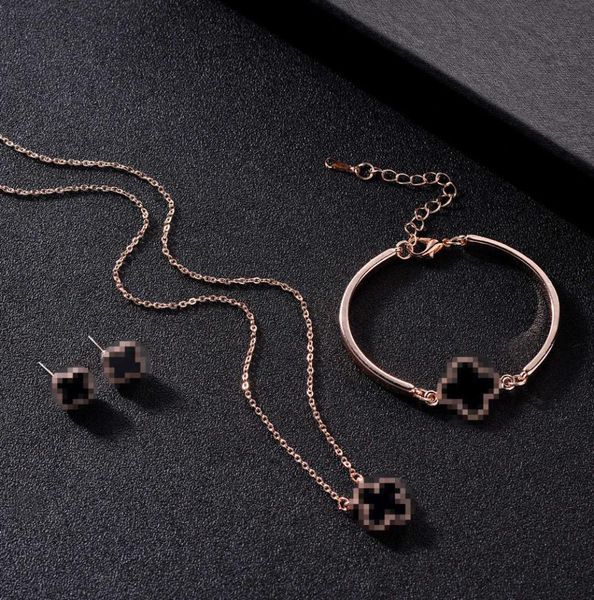 

pendants clover bracelet necklace earring jewelry set lovely fashion gift for women9019565, Silver