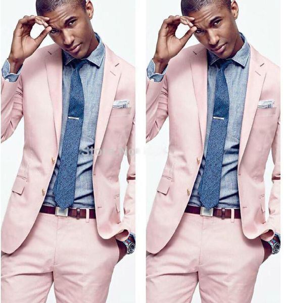 

fashion light pink men suit slim fit men suits casual workoffice wedding party blazer groom groomsmen tuxedos jacketpant5448577, Black;gray