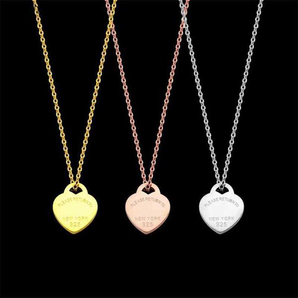 

202318k new pendant necklace fashion charm men's and women's fourleaf heart necklace stainless steel designer necklace, Silver