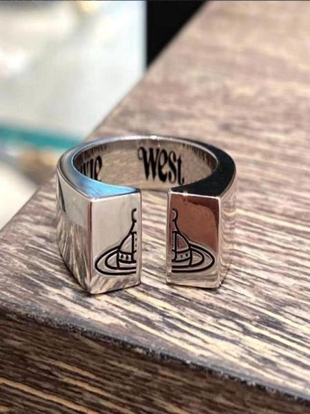 

cute saturn open ring with stamp women planet letter finger rings for gift party fashion jewelry75821157730260, Silver