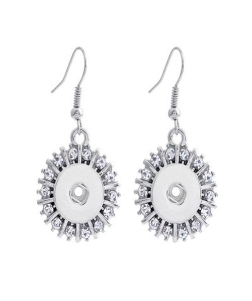 

trendy noosa snap drop earrings bling crystal interchangeable snap buttons earrings fit 12 mm ginger snap earring jewelry 7 colors4794227, Silver
