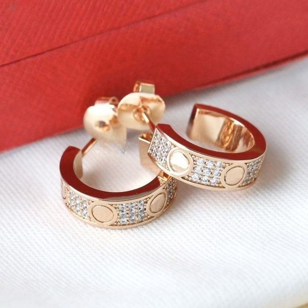 

woman earrings luxury earrings stud earrings classic screw stud high polish fashion jewelry exquisite simple fashion c diamonds ring lady ea, Golden;silver