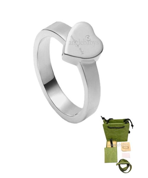 

designer ring fashion heart rings for women designers jewelry lovers shaped ring with box8084547, Silver