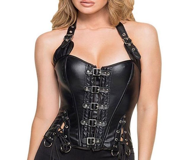 

whole2 color 2016 women body shapewear lingerie pu leather waist cincher training corsets girly bustiers costumegstri2167156, Black;white