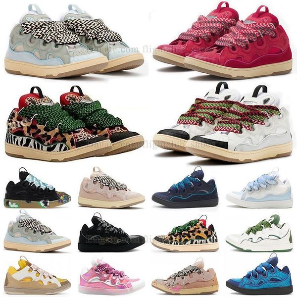

luxury casual shoes mesh weave lace up curb light blue watermelon leopard white pink grey leather mens womens platform shoe nappa scarpe cha, Black