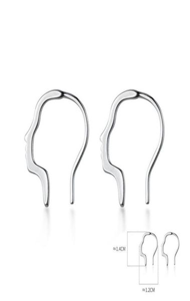 

small hollow side face hoop earrings for women minimalist 925 silver fine jewelry antiallergy5230213, Golden;silver