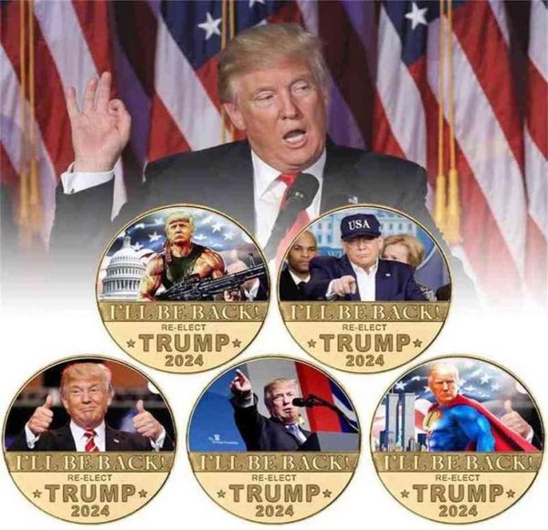 

i will be back reelect trump 2024 coin president donald trump fake money anti never joe biden maga us presidential election acces5936241