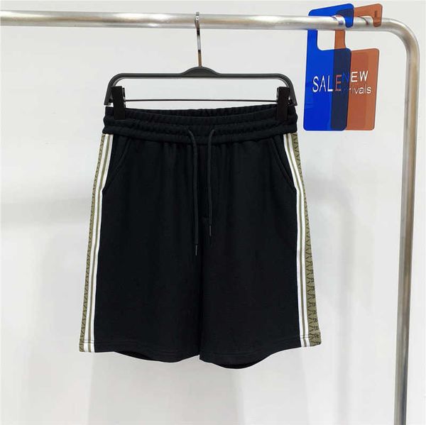 

black ribbon spliced guard pants for men's high goods light luxury casual sports shorts korean version capris b1gmc3296, White;black