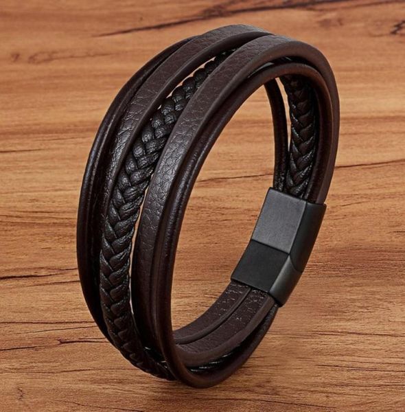 

fashion genuine leather bracelet for men hand charm jewelry multilayer male bracelet handmade jewelry5061669, Golden;silver