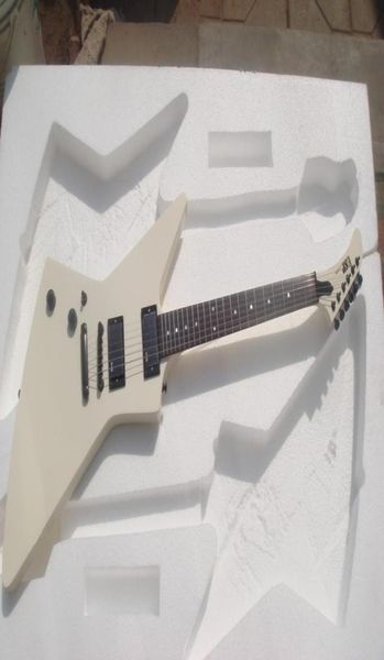 

white 6 strings james hetfield lefty electric guitar metallic team used custom left handedguitar rosewood fretboard backhand guit6984019