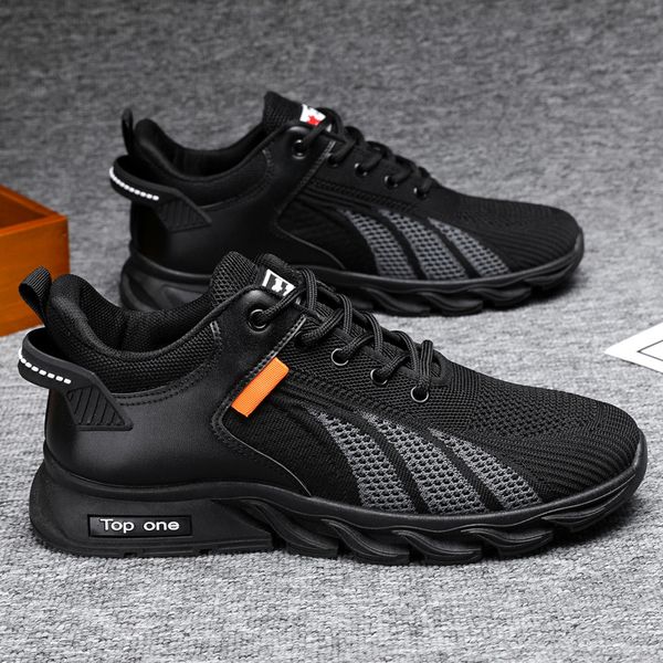

flying woven men's shoes hiking shoes designer mens shoe summer autumn breathable sports black knit sneakers casual outdoor trainers fa