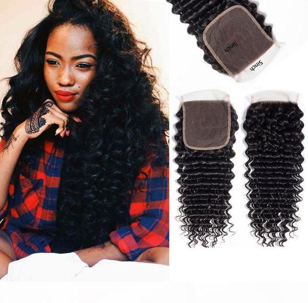 

indian virgin hair 5x5 lace closure middle three part deep wave natural color mink deep curly human hair5463191, Black;brown