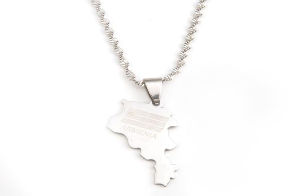 

stainless steel gold color armenia map flag pendant necklace trendy armenians maps charm jewelry5667961, Silver
