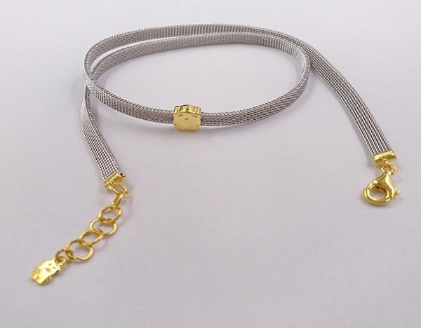 

authentic 925 sterling silver necklace gold and steel iconnecklace fits european bear bear jewelry style gift 6131020202206857