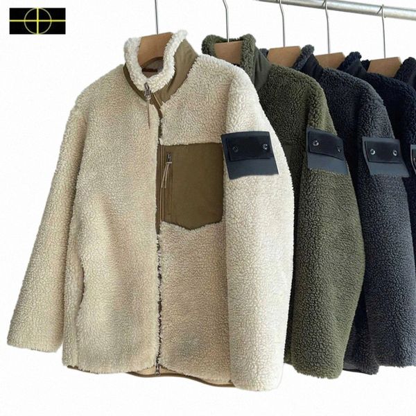 

online celebrity designer mens toney island jackets man jacket coats winter thick long sleeve zipper hoodie lamb style outwear with epaulet, Black;brown