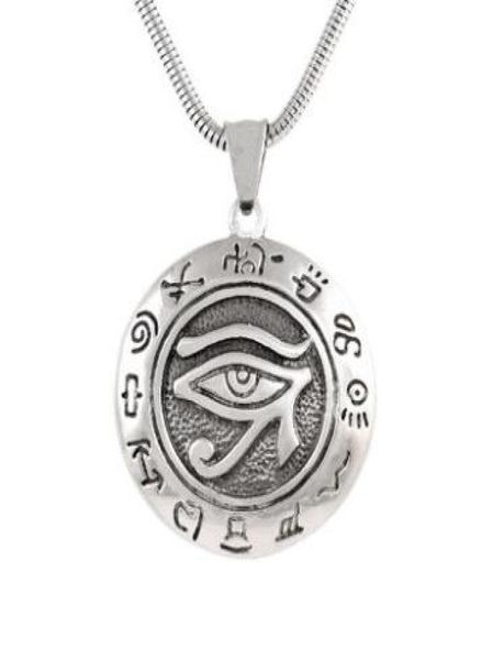 

european and american retro horus eye pendant personality game king exorcising necklace creative punk men premium alloy pendant2326184, Black