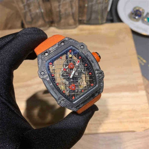 

luxury limited edition watches wristwatch designer luxury mens mechanics watch richa milles wristwatch men's fiber shell hollow pointer, Slivery;black