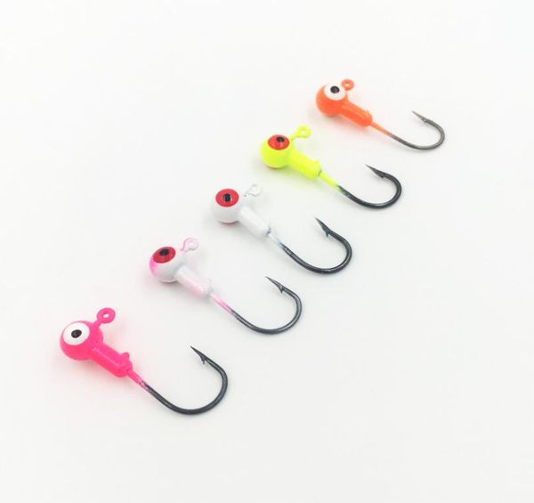 

50pcsbag multi colors 35g lead round head jig hook fishing bait fish hook8606773