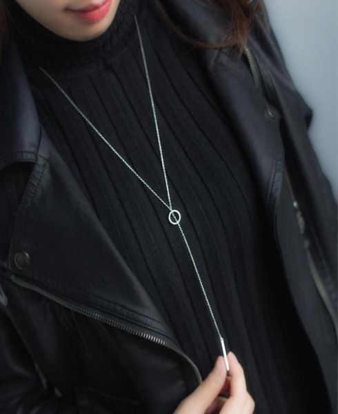 

women039s real sterling silver jewelry lucky bar lariat necklaces sweater necklace long 925 sterling silver gtlx1196 20110442741222789084