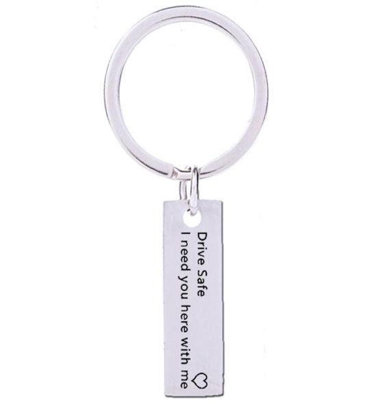 

drive safe i need you here with me keychain trucker husband dad gift for dad boyfriend new driver5597631, Slivery;golden