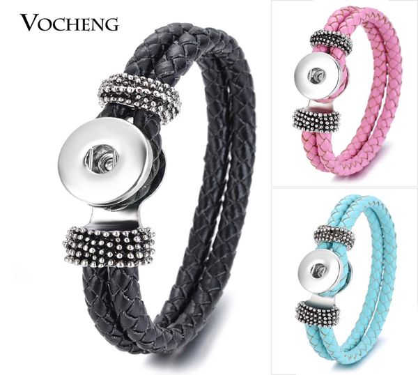 

vocheng noosa leather bracelet ginger snap jewelry 14 colors double braided vb0133081811, Golden;silver