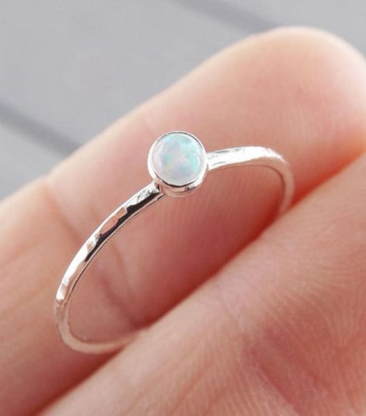 

dainty round fire opal rings for women girls gift simple silver color thin mini ring fashion rings anillos party jewelry l5x7337192668