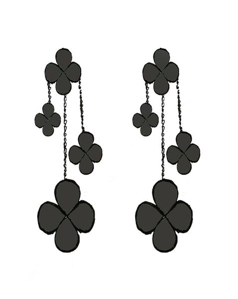 

women gilrs dangle chandelier earrings clover fourleaf 4 flowers motherofpearl designer jewelry sterling silver 593477