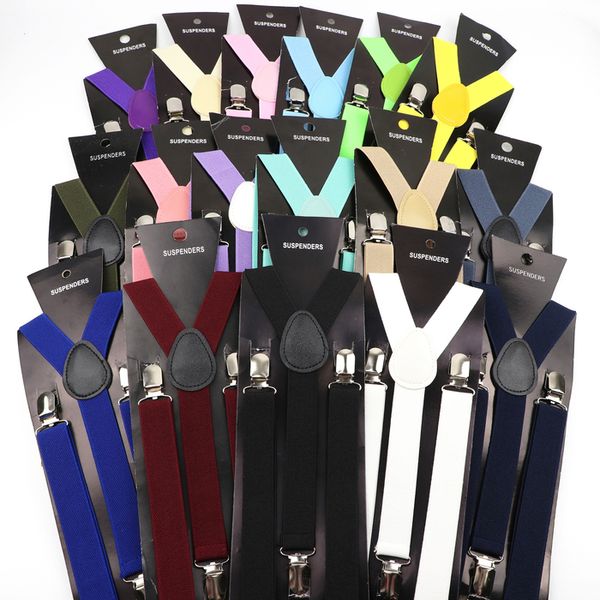 

suspenders deals solid color elastic leather suspenders men women classic adjustable straps for shirt pants skirts wedding accessories 23071, Black;white