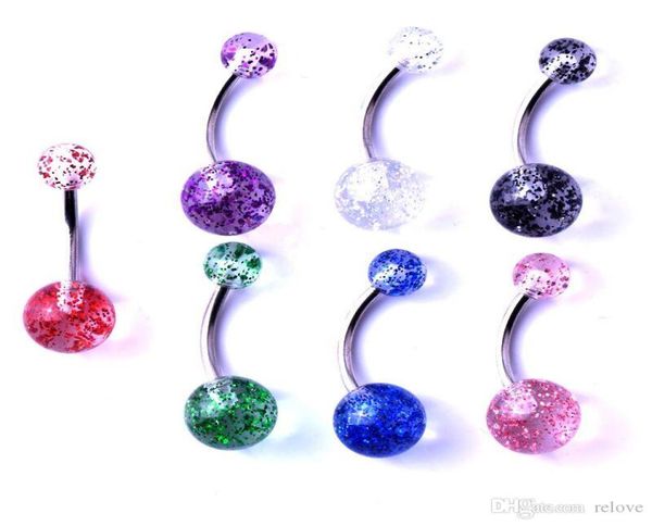 

new whole chirstmas flashing acrylic bar belly button ring ball body piercing jewelry navel pierce4774010, Silver