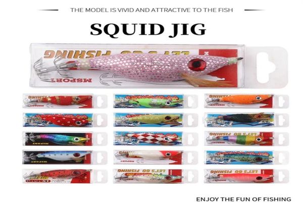 

100pcs lot fishing lure squid lures wood shrimp bait wobbler luminous squid hook light jigs for fishing tackle240n7147997