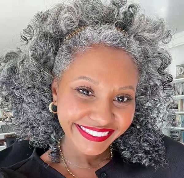 

hair piece ponytail long smooth swinging grey mix 45cm tzb26a human hairs ponytails weave silver gray8881615, Black