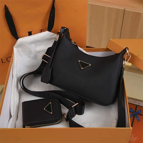 

30% off handbag designer 2023 new korean version temperament foreign trade wholesale three piece set cross shoulder bag female student frenc