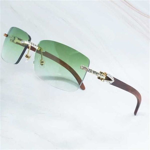 

sunglasses 2023 designer wooden men rhinestone rimless carter square color craved wood glasses diamond shades iced out decoration eyewearkaj, White;black