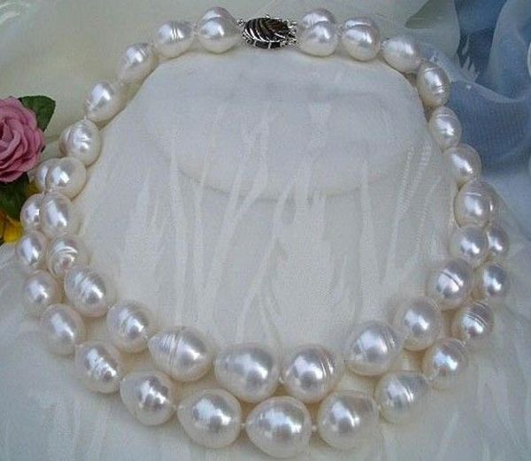 

genuine naturall pearls jewelry 2rows strands south sea 1213mm white pearl necklace very good luste6249284, Black