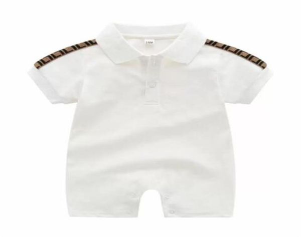 

newborn baby rompers kids girls boy short sleeve cotton clothes designer letter print infant baby jumpsuits children pajamas 024 5559587, Blue